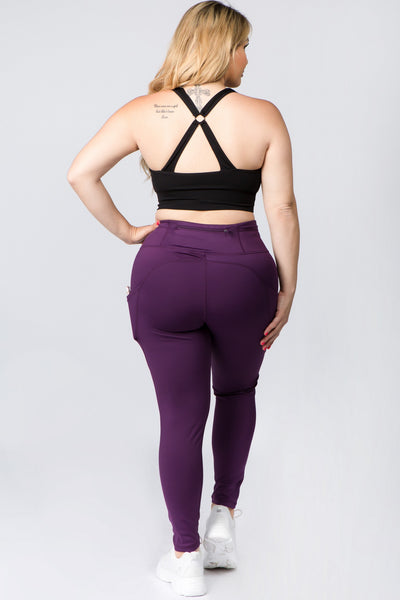 High Waisted Tech Pocket Leggings - Purple