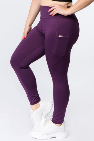 High Waisted Tech Pocket Leggings - Purple