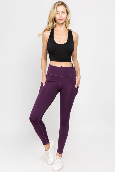 High Waisted Tech Pocket Leggings - Purple