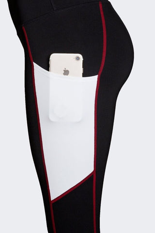 High Rise Colorblock Leggings with Tech Pockets